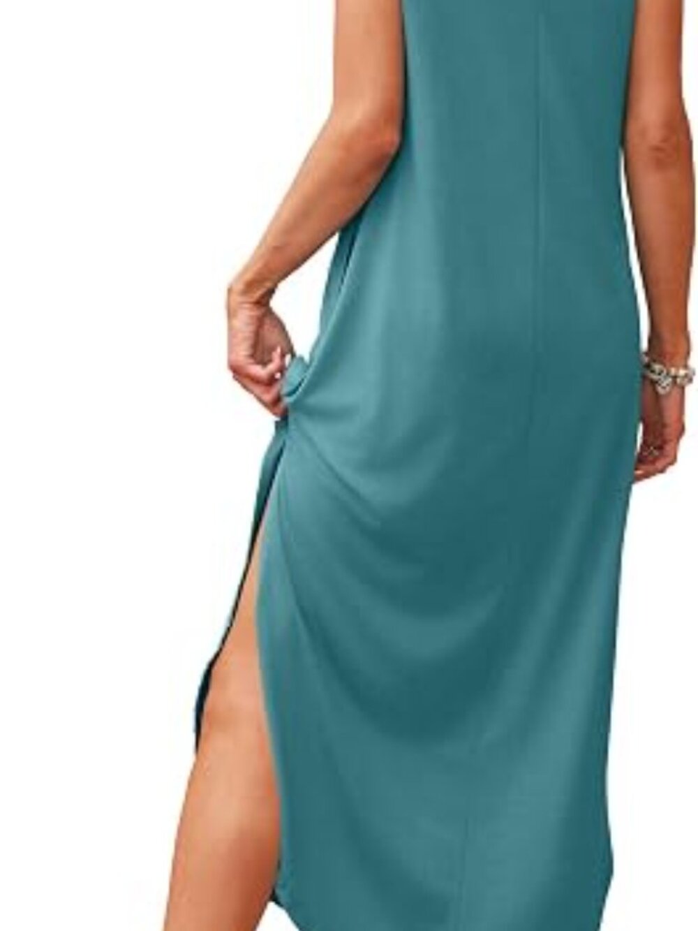 Summer Maxi Dresses for Women Cap Sleeve Long Sundress with Pockets | Casual Ts - Picture 4 of 4